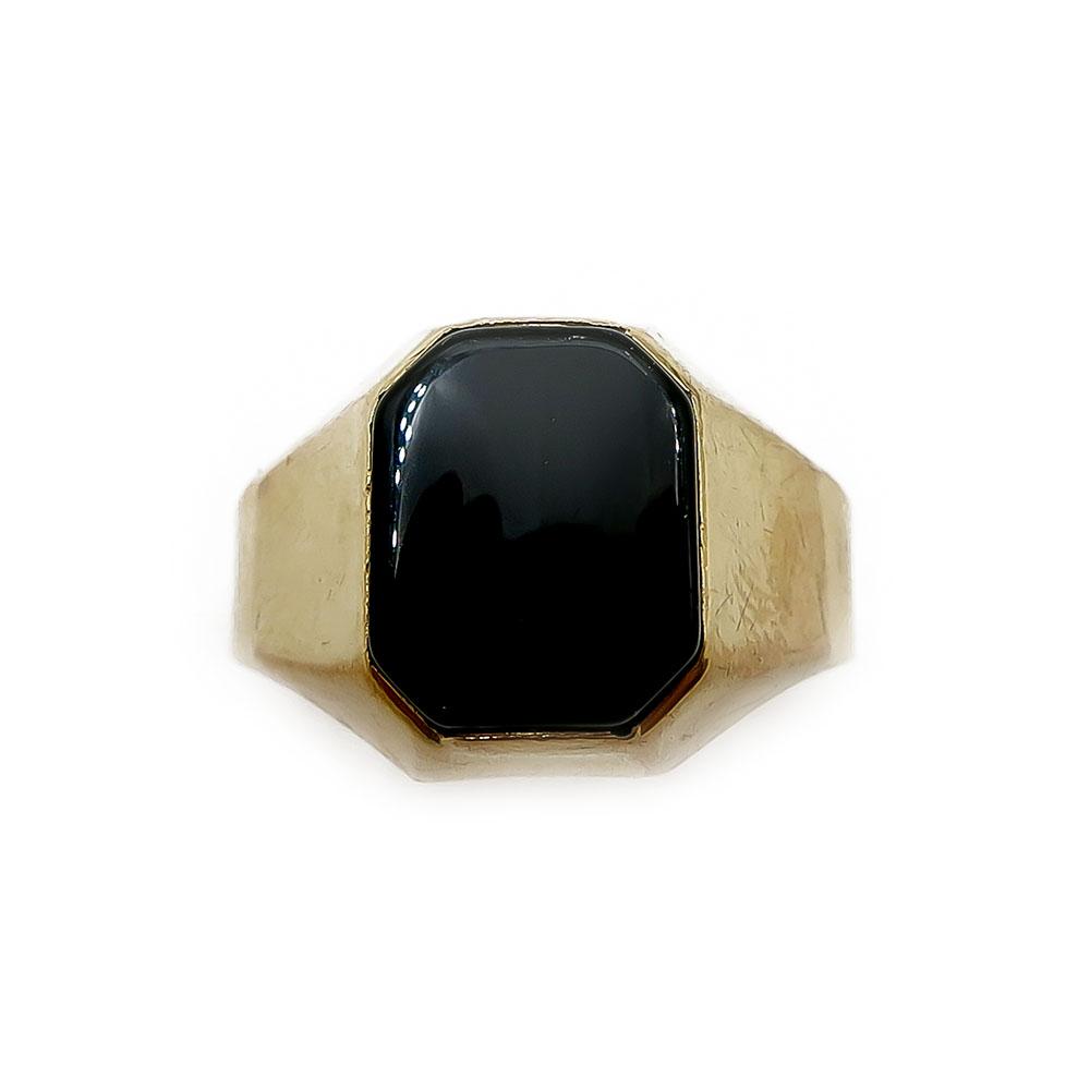 18K kantasormus onyxilla 18,5 #1