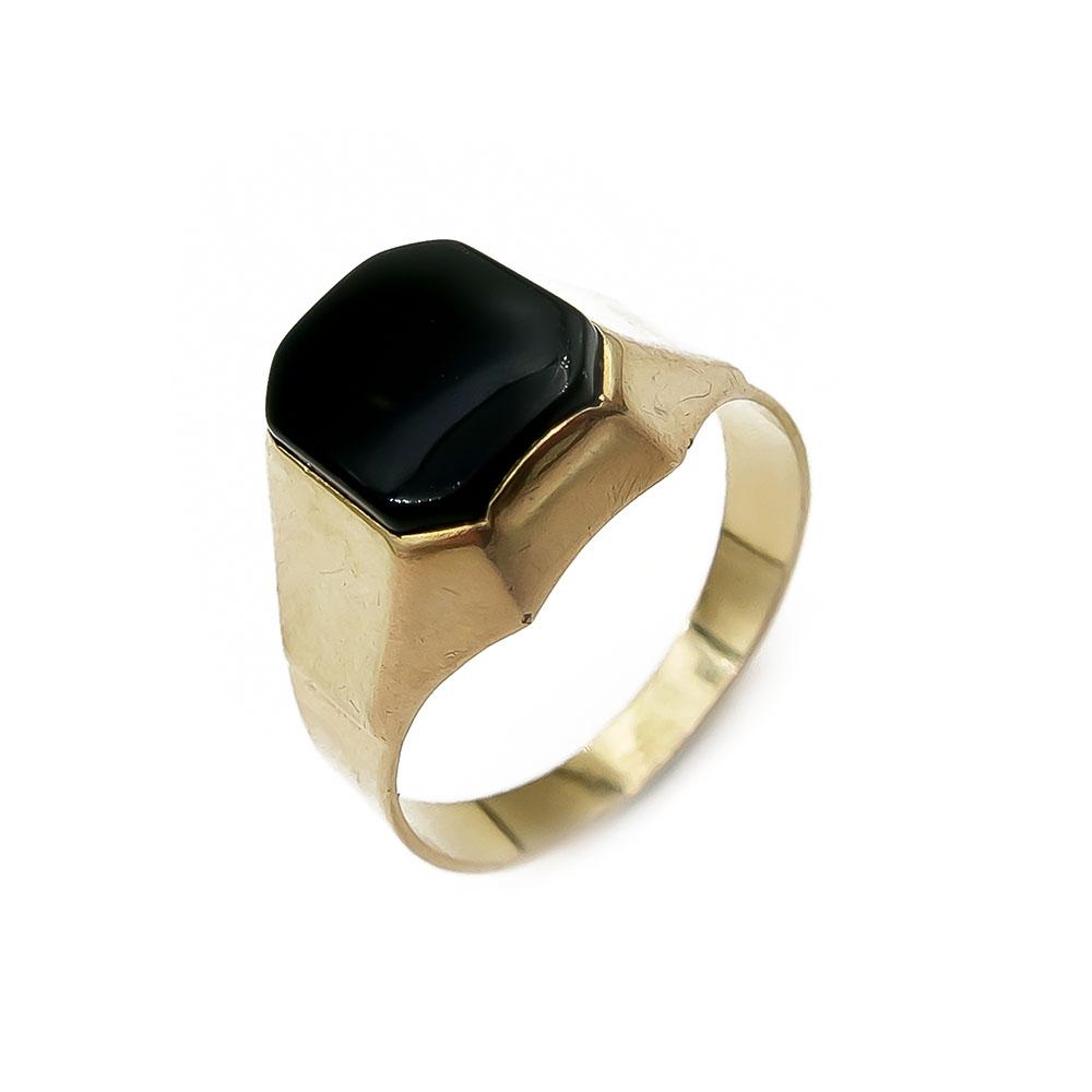 18K kantasormus onyxilla 18,5 #0