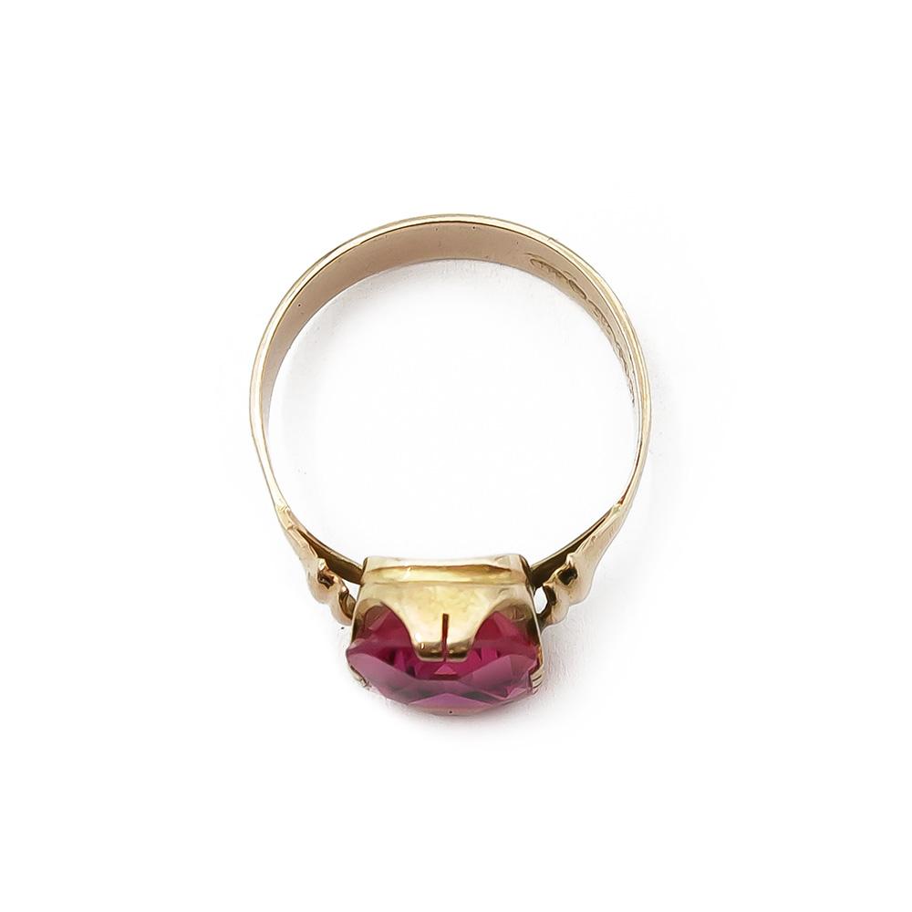 Pinkkikivellinen sormus 18mm v.-80 #2