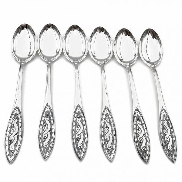 Hopeiset kahvilusikat 6kpl #0