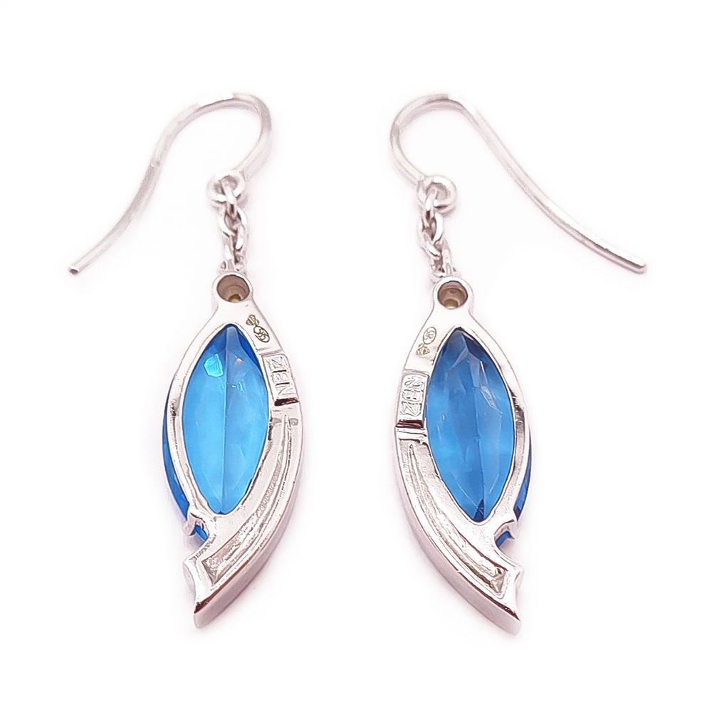 Valkokultaiset korvakorut turkoosit kivet #2