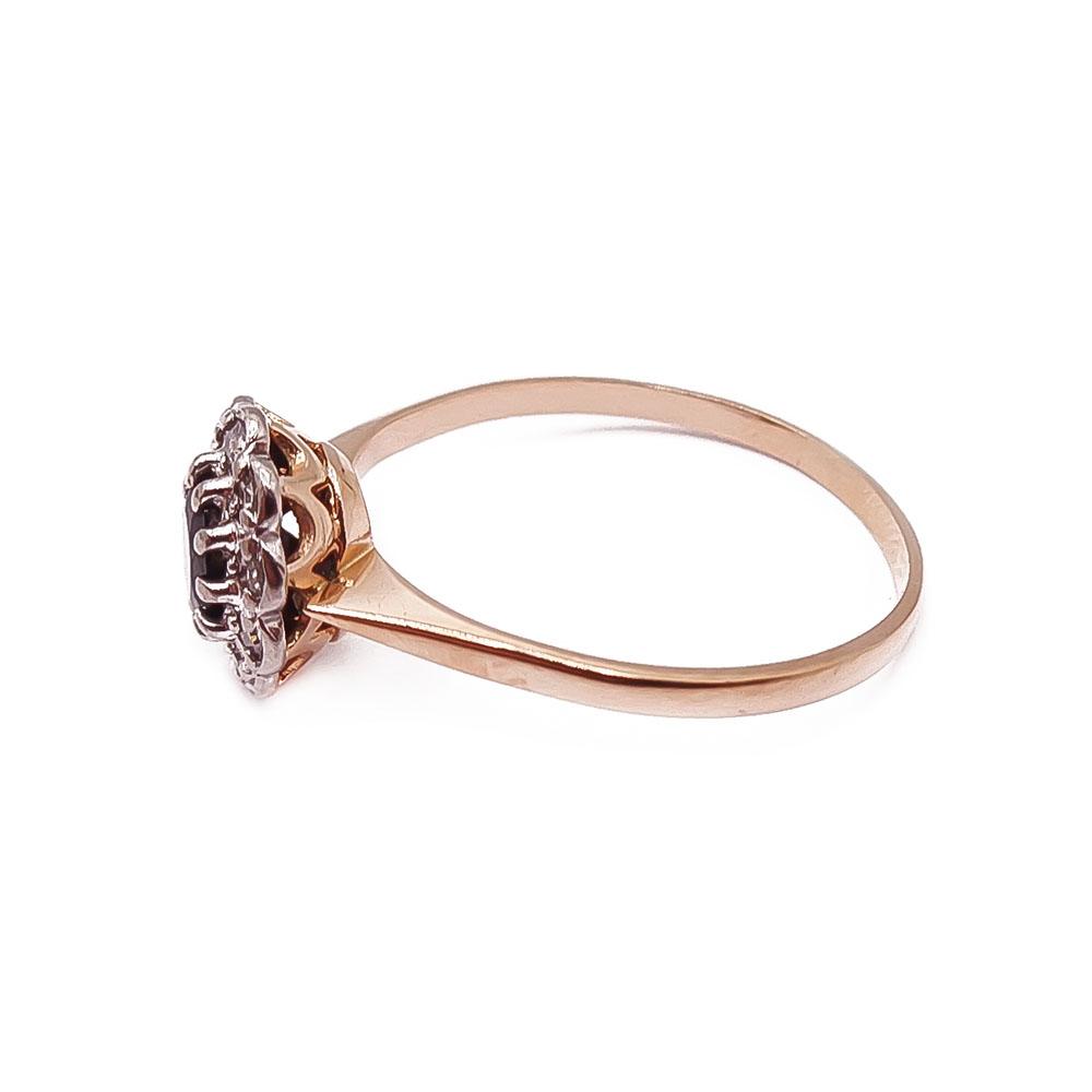 Kultainen sinisafiiri-timanttisormus 19,5mm v.-88 0,1ct #3