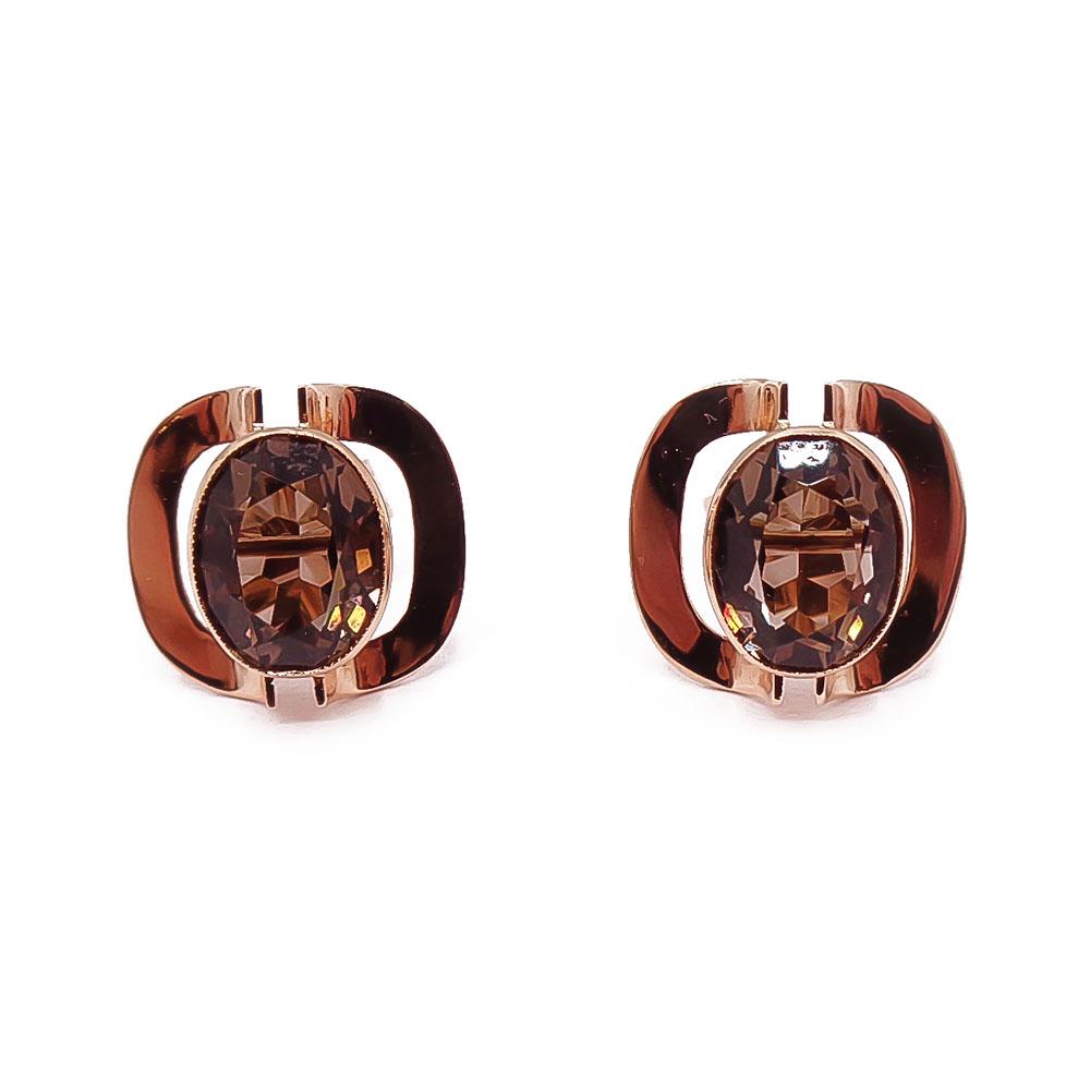 Kultaiset savukvartsi korvakorut #0