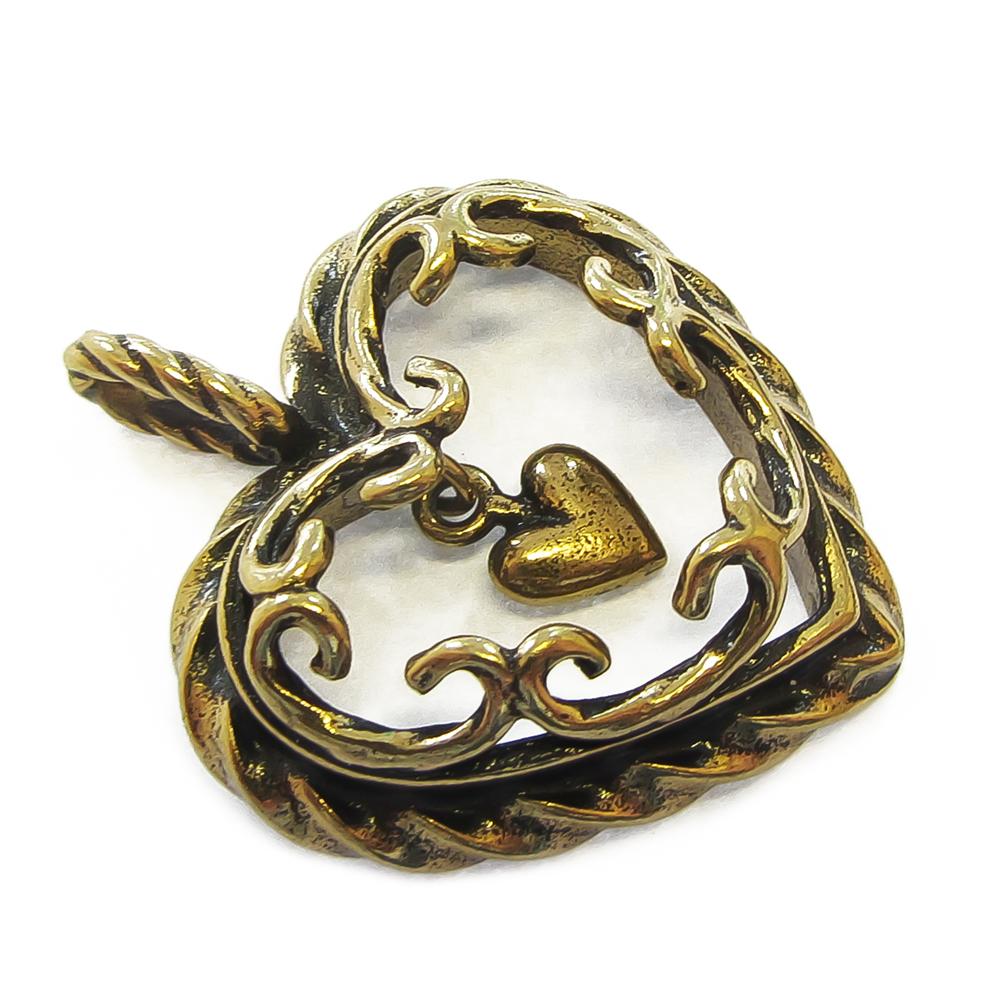 Kalevala Koru Talon Sydän riipus pronssi #1