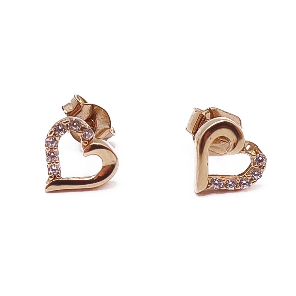 Kultaiset sydänkorvakorut zirkoniat #0