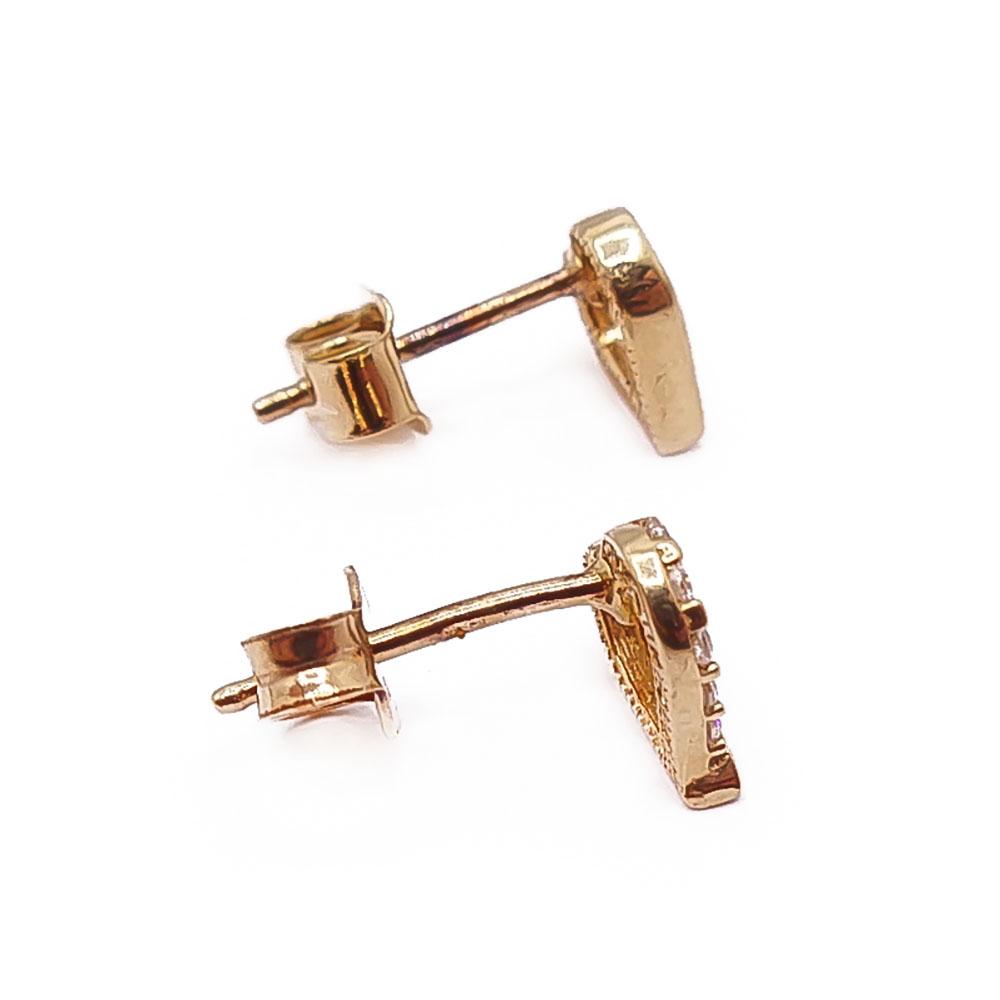 Kultaiset sydänkorvakorut zirkoniat #1