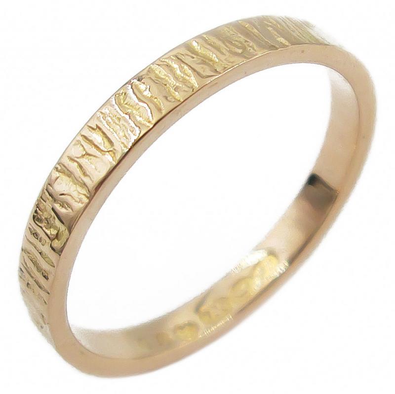 18K puukuvioinen sormus 3mm 17.5 1970 Sarosto Reino Juhani #0