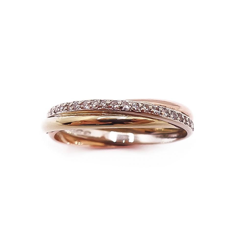 Kultainen timanttisormus 0,14ct 18mm #1