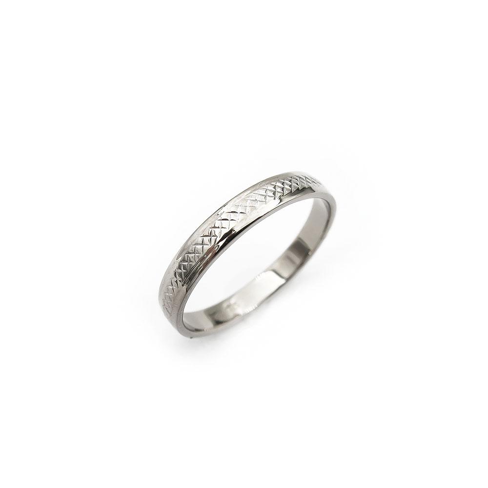 Valkokultainen sormus, flakka 2.85mm 17,0mm #0