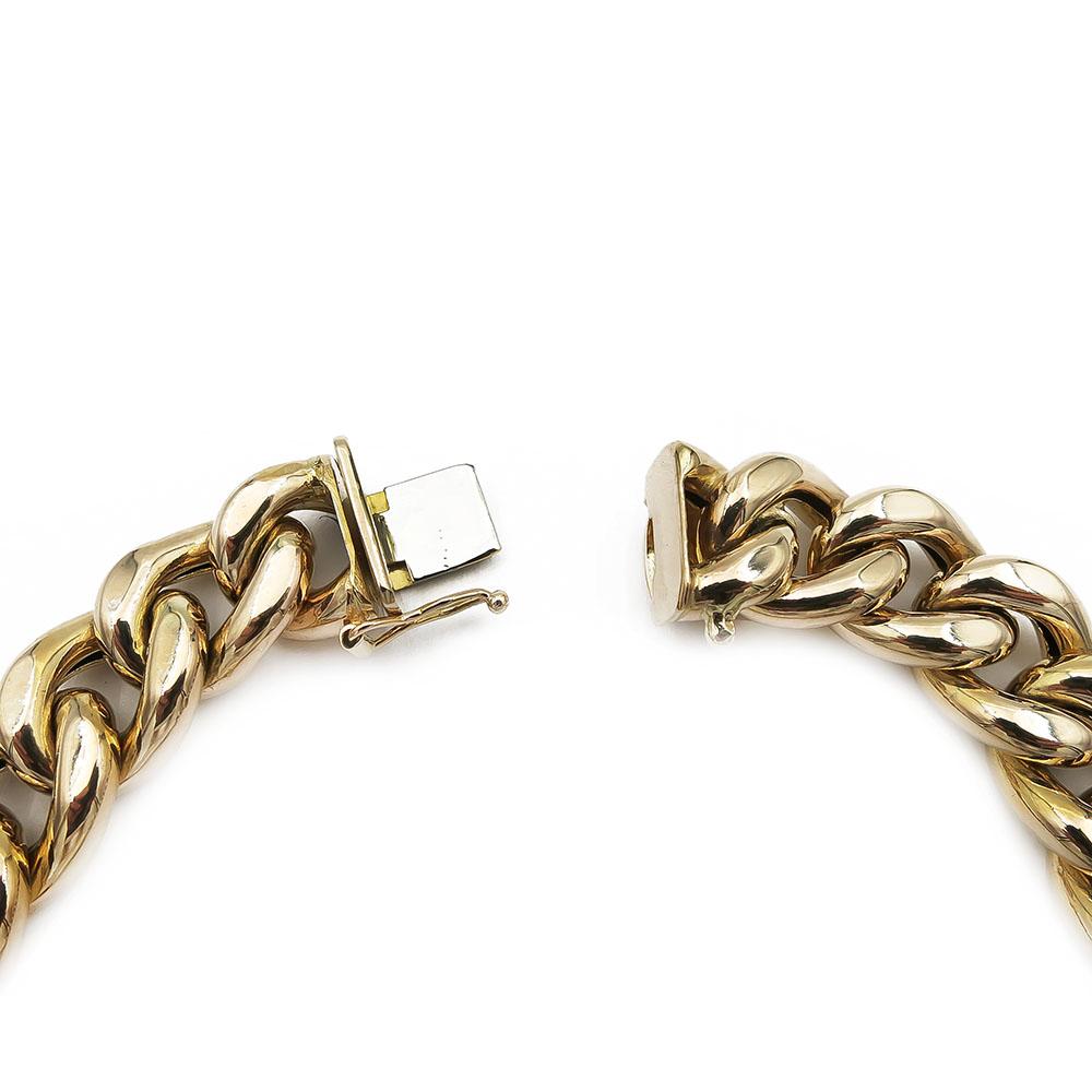 Kultainen panssariranneketju laatalla 11.90mm 23cm, ontto #1