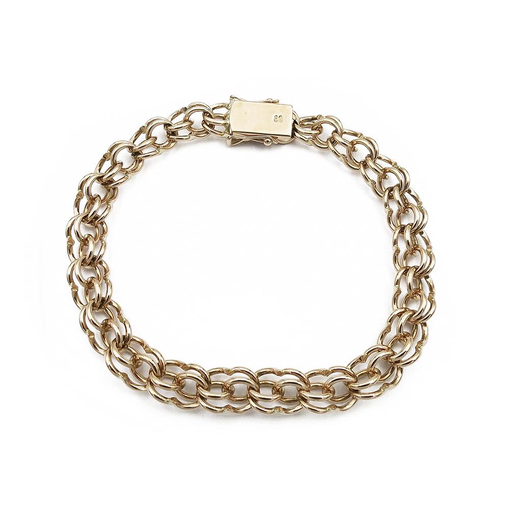 Kultainen ranneketju, tuplalenkit 8mm 20cm #1