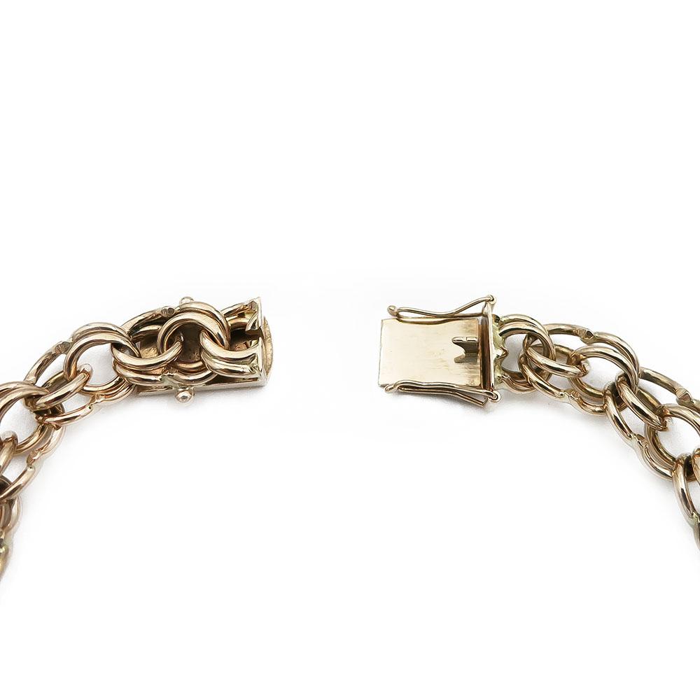 Kultainen ranneketju, tuplalenkit 8mm 20cm #2