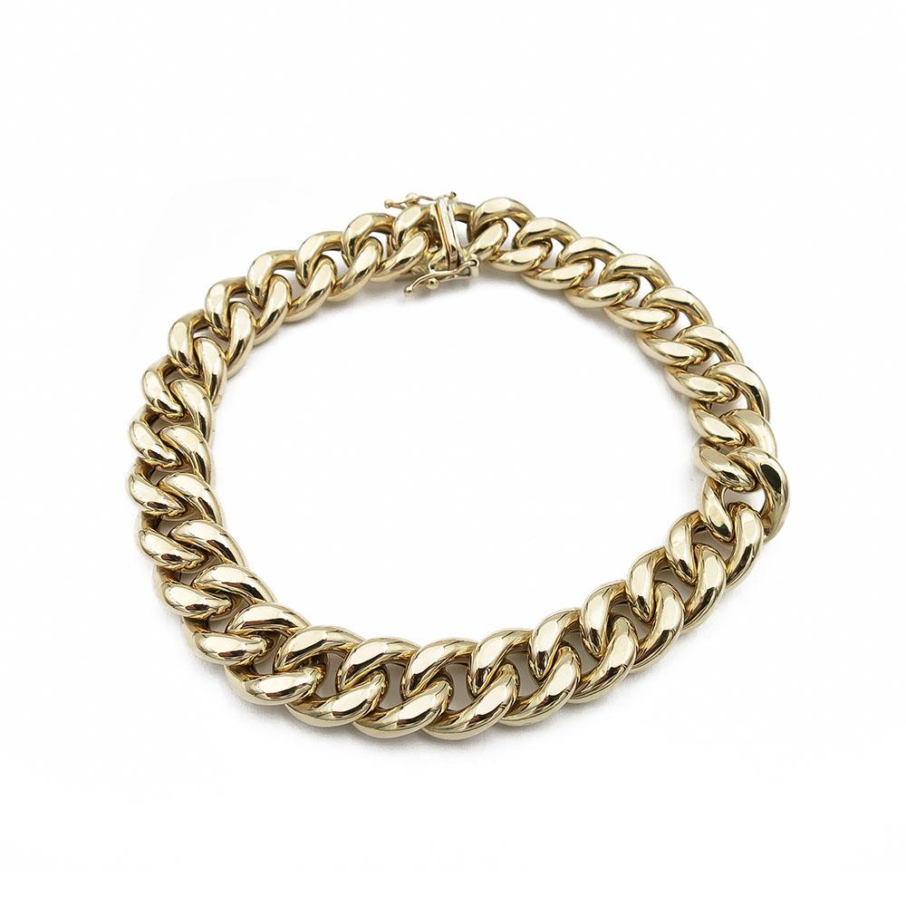 Kultainen ranneketju, panssari 10mm 21cm, ontto #0