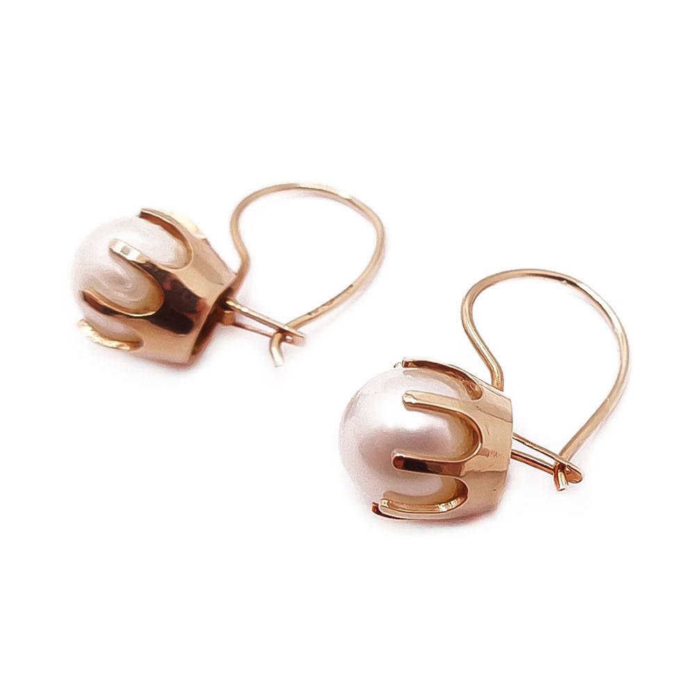 Kultaiset helmikorvakorut 6,5mm #1