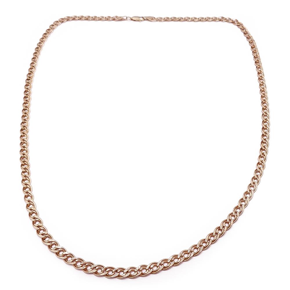 Kultainen kaulaketju tuplapanssaria 55cm #0