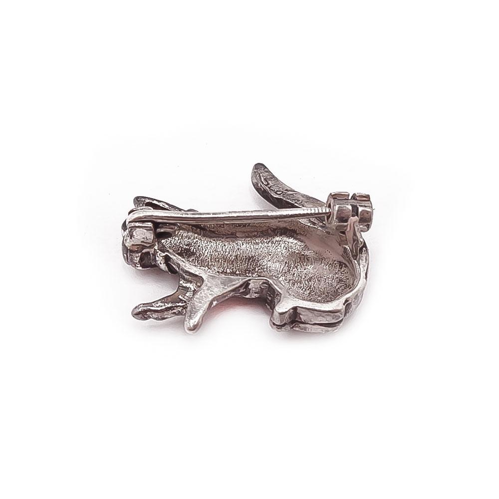 Hopeinen kissa rintaneula markasiitit #1