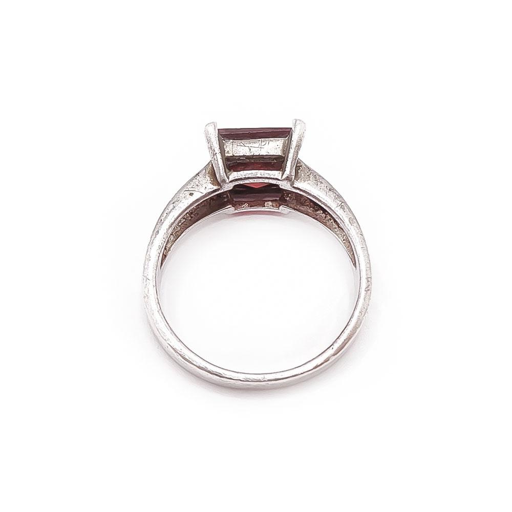 Hopeinen sormus oranssilla kivellä 17mm #2