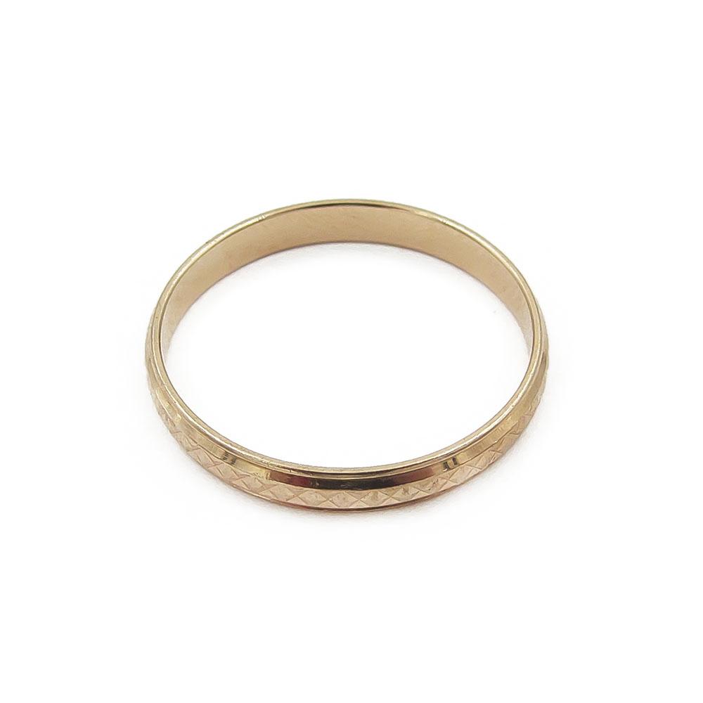 Kuvioitu kultasormus halk.17.5mm lev.2mm v.2017 #3