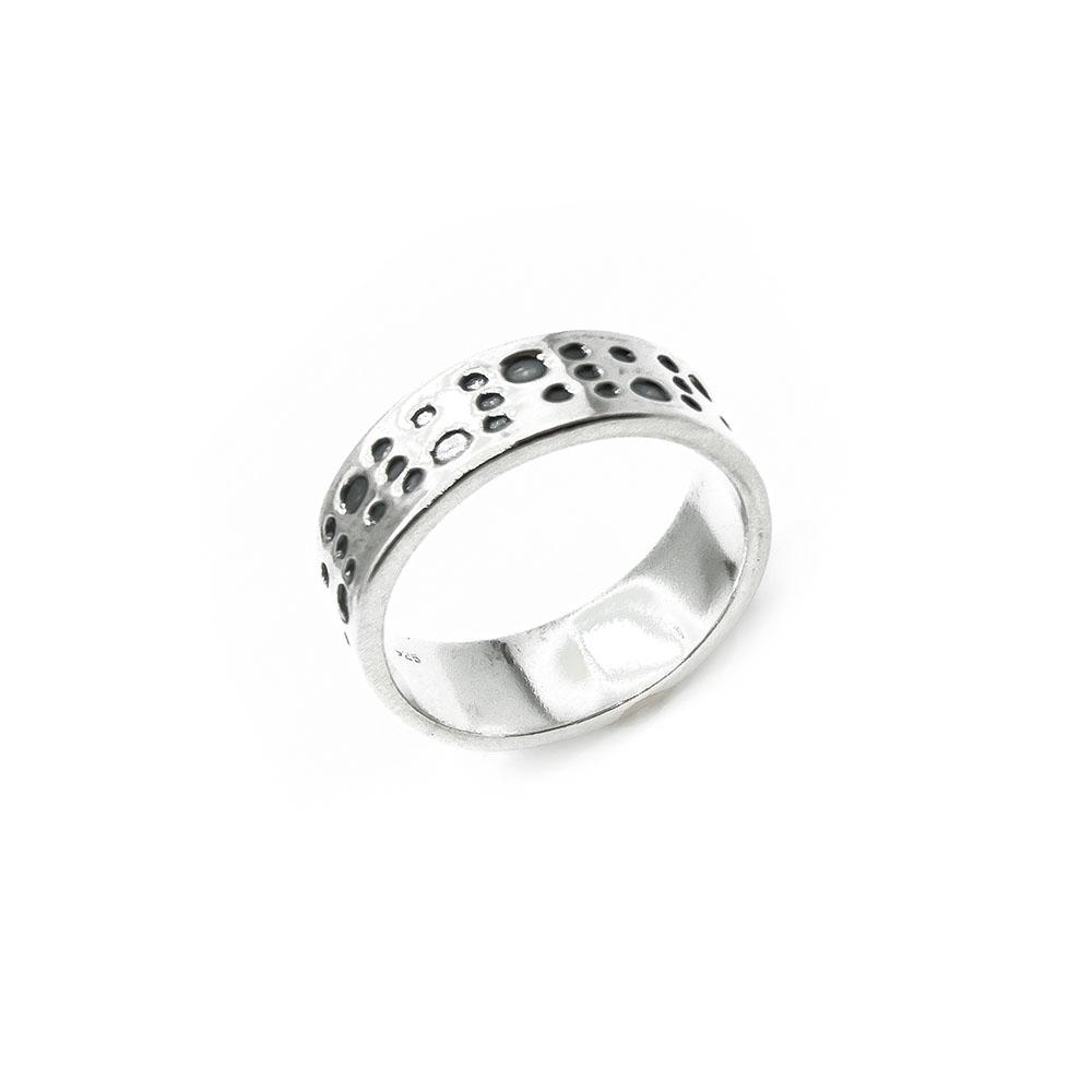 Kuvioitu hopeasormus #1