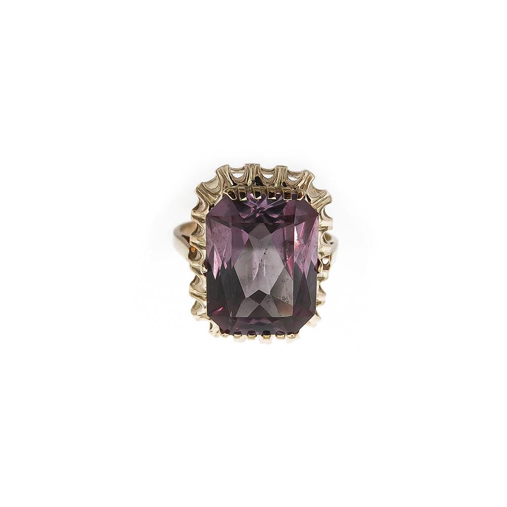 Kultainen sormus, lila kivi 17,5mm v.1956 #1