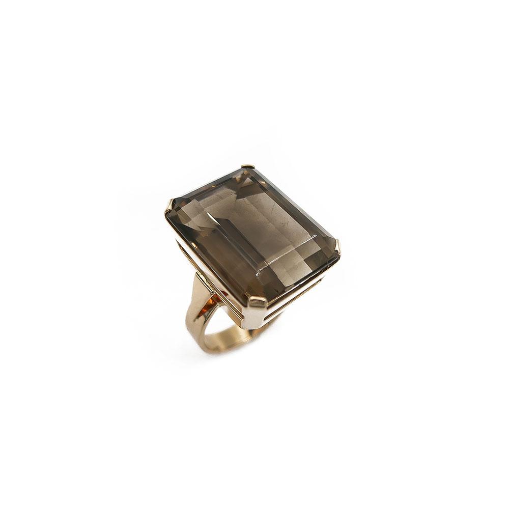 Kultainen sormus, savukvartsi 17,75mm v.1964 #0