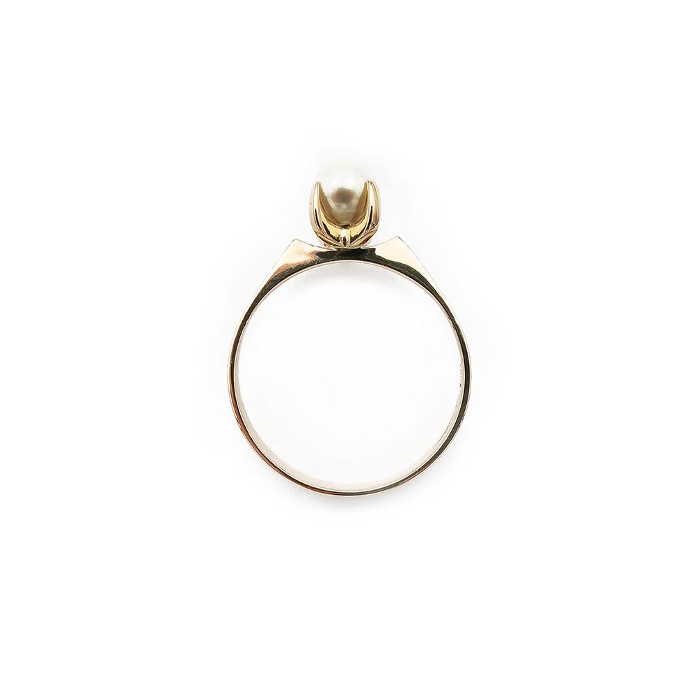 Kultainen sormus, helmi 5mm 18,75mm v.-71 #2