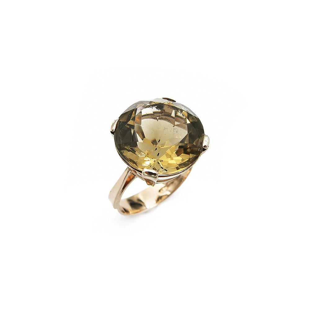 Kultainen sormus, savukvartsi 17,5mm v.1962 #0