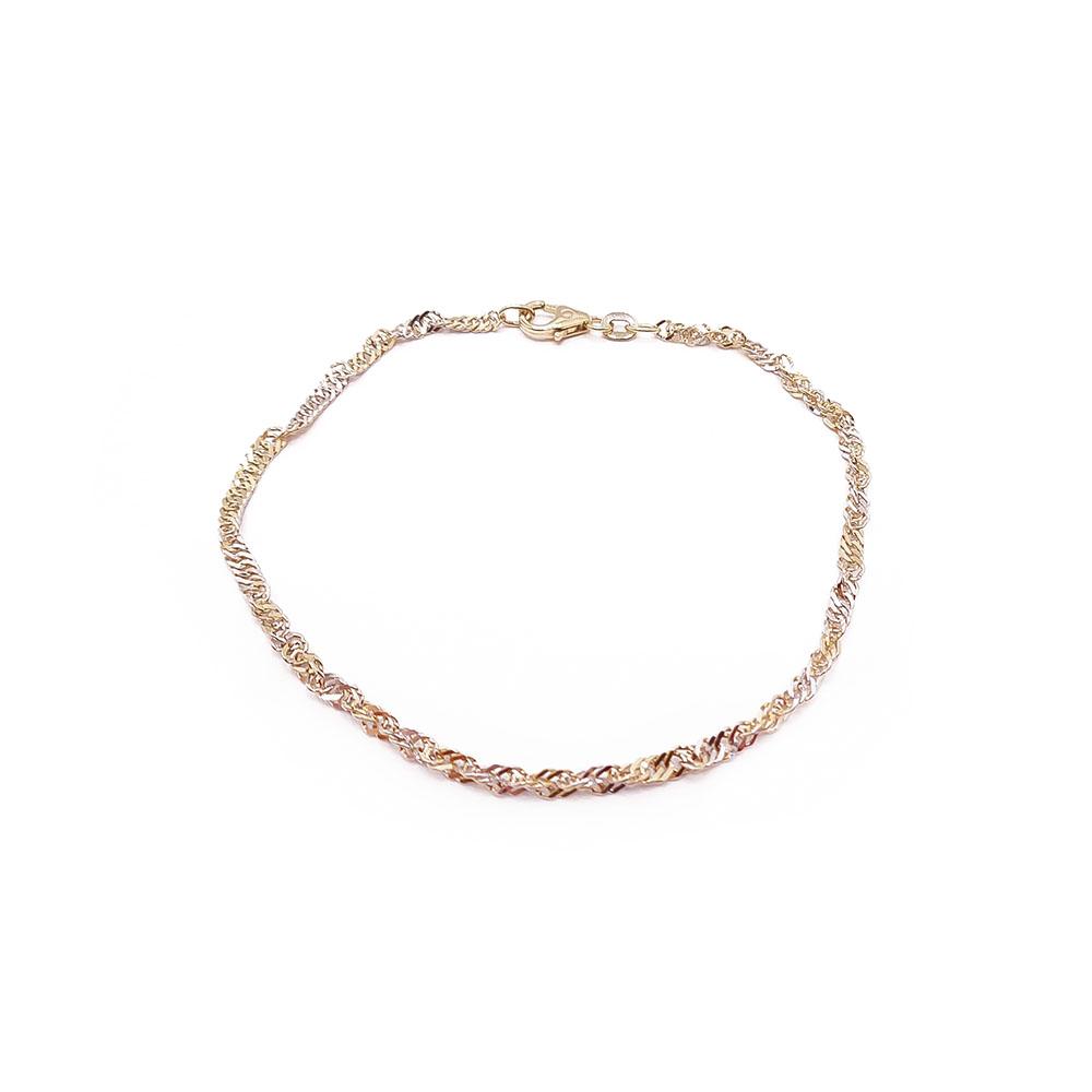 Valko-/keltakultainen singapore ranne 19cm #0