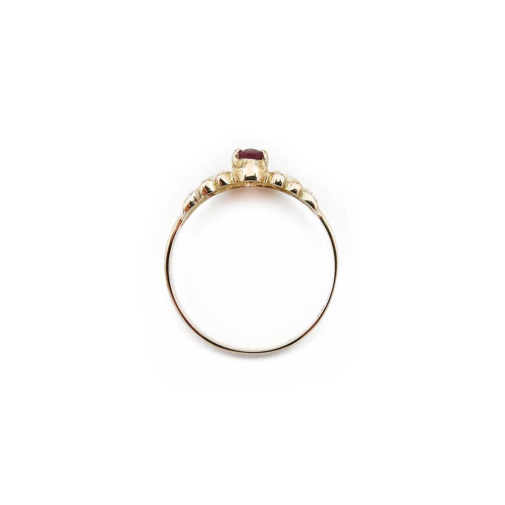 Kultainen rubiini timanttisormus 0.02ct 18,25mm #2