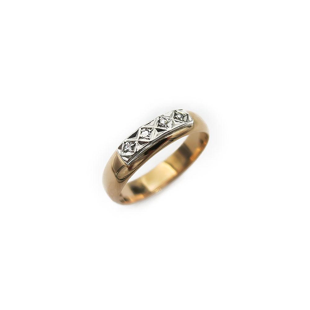 Kultainen timanttisormus 0.02ct 19,25mm 18k v.1973 #0