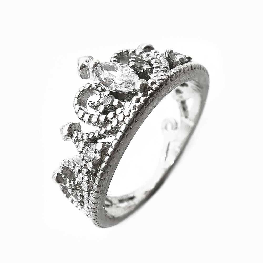 Kruunusormus kirkkain kivin, 18mm #0