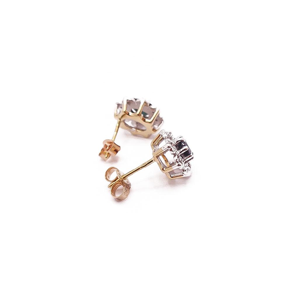 Kultaiset Dianakorvakorut timanteilla 0,08ct #1