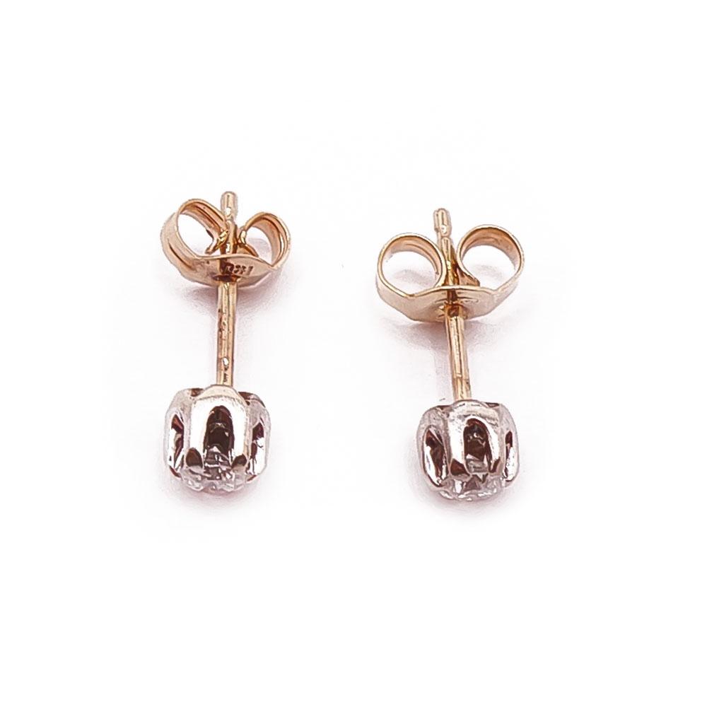 Kelta-/valkokultaiset timantti korvakorut 0,2ct #1