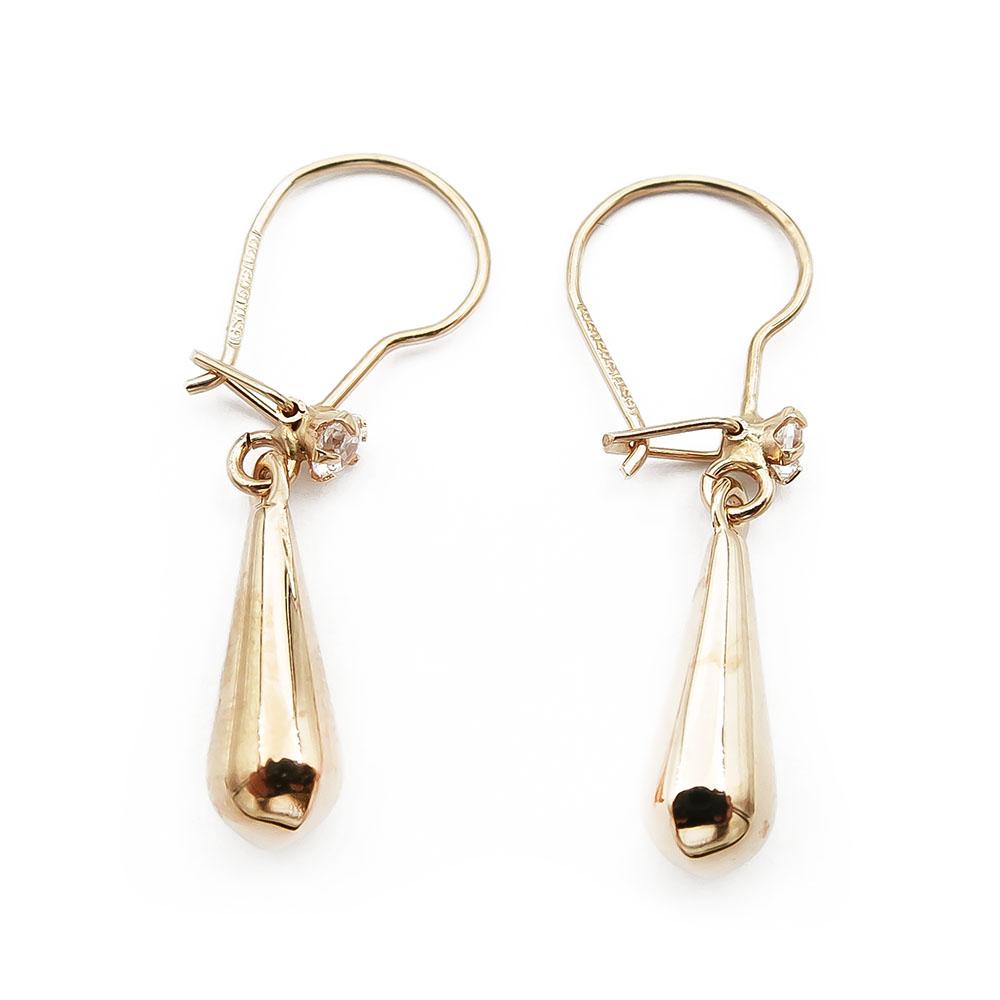 Kultaiset kyynel korvakorut 12mm, kirkas kivi #1