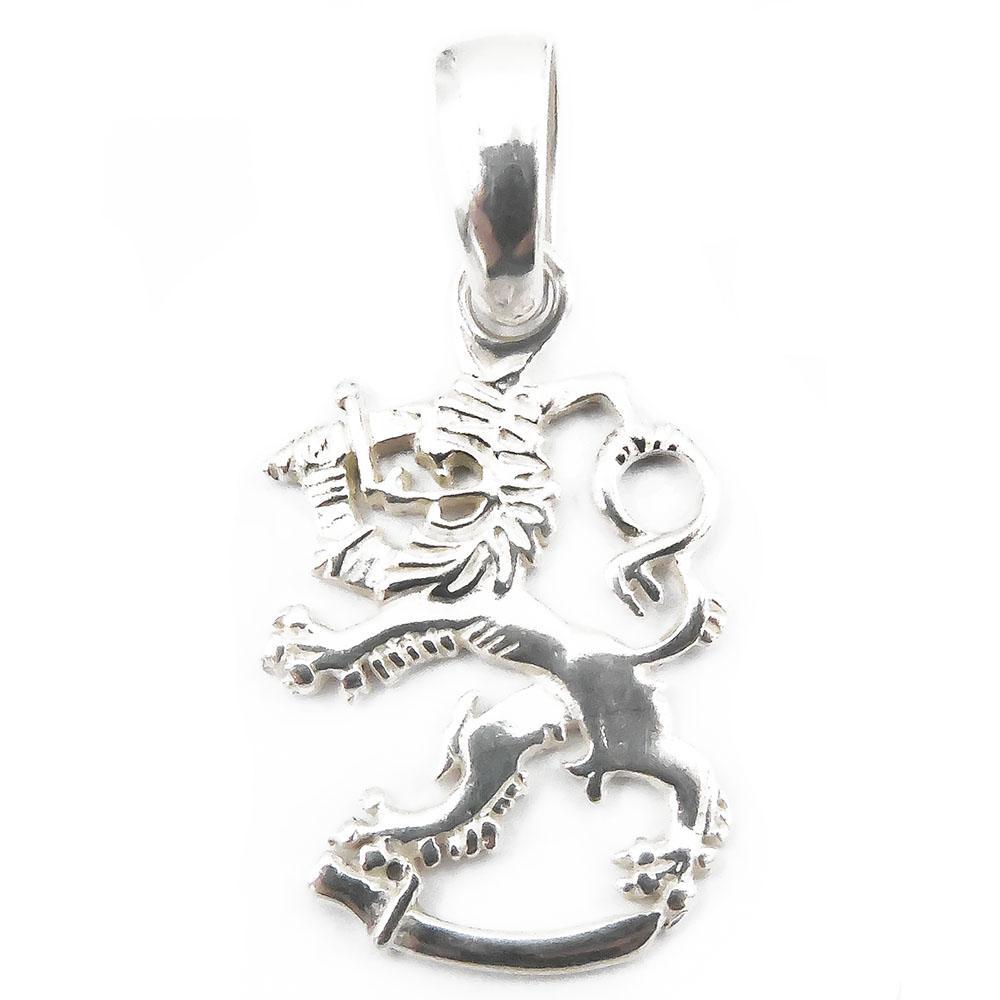 Hopeinen Suomileijona riipus #0