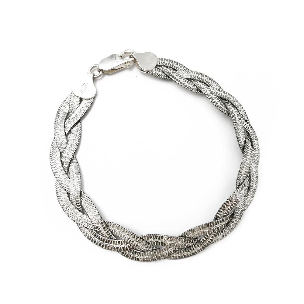 Palmikoitu litteä ranneketju 18cm #0