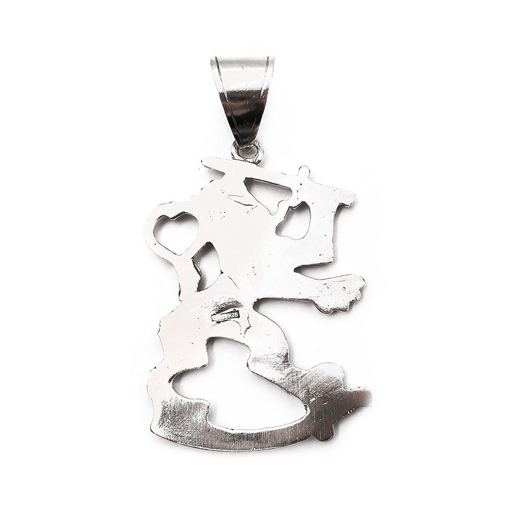 Hopeinen suomileijonariipus, 7,5cm #1