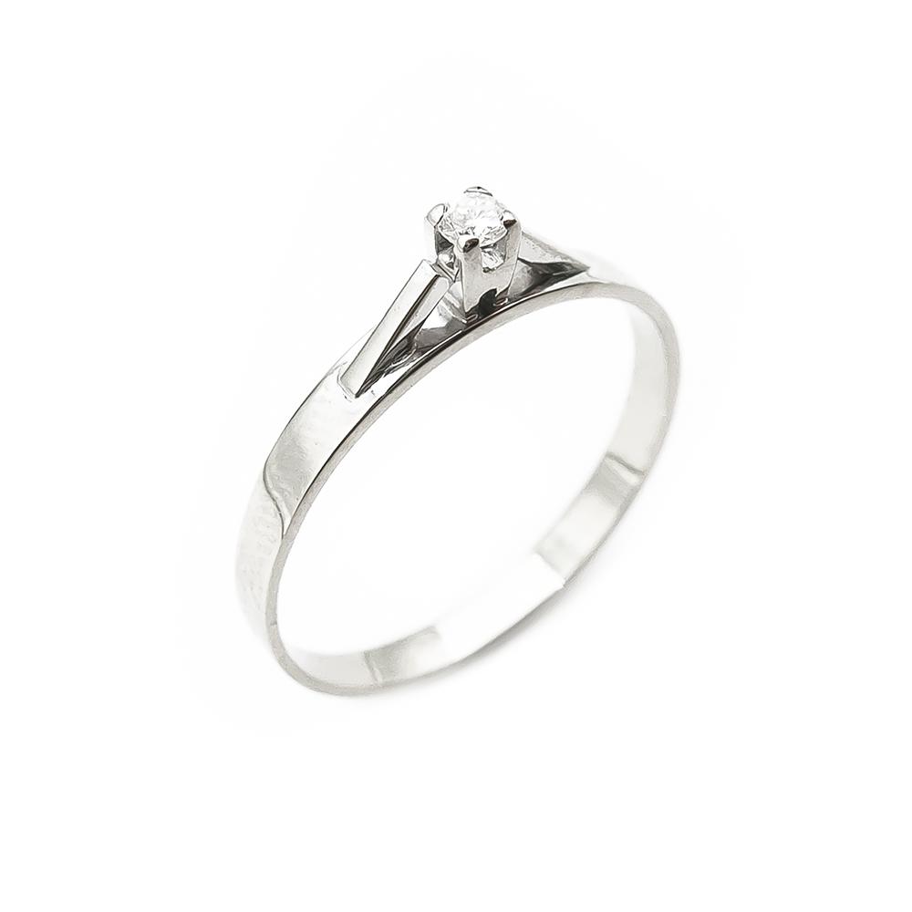 Valkokultainen timanttisormus 0,03ct 16,5mm #0