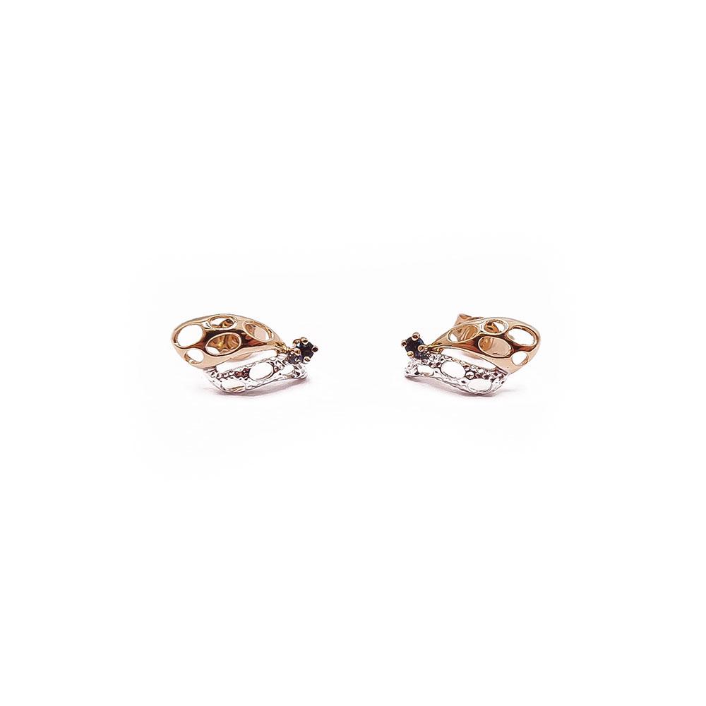 Kultaiset korvakorut siniset kivet #0