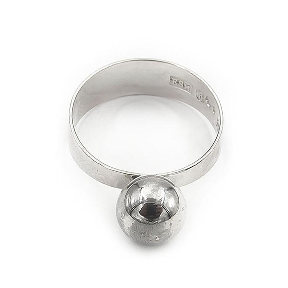 Hopeinen pallosormus halk.18mm v.1968 Ruotslainen #3