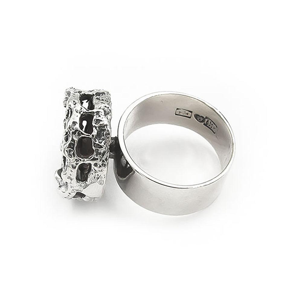 P.Sarpaneva hopeinen Pitsi sormus halk.16mm #4