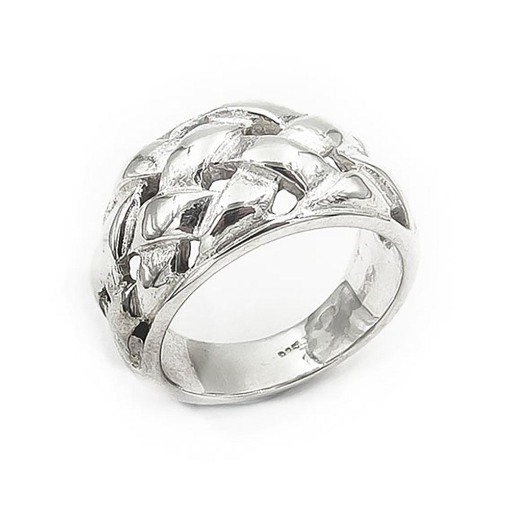 Hopeinen sormus halk.17- #0