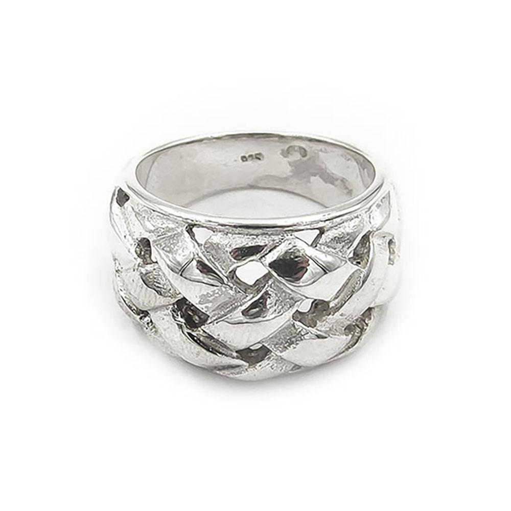 Hopeinen sormus halk.17- #3