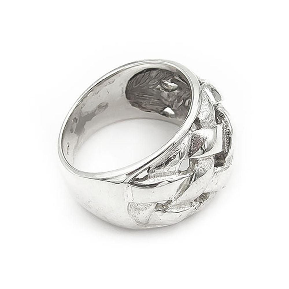 Hopeinen sormus halk.17- #4