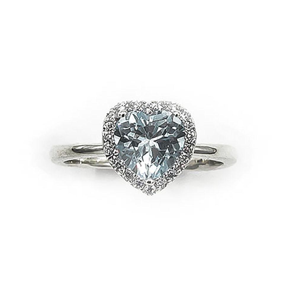 Hopeinen sydänsormus halk.17+ #2