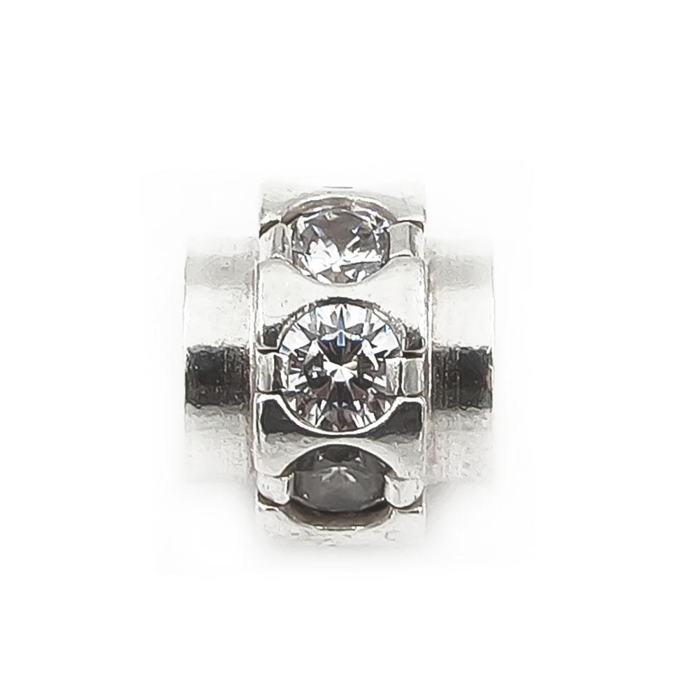 Hopeinen zirkonia hela #0