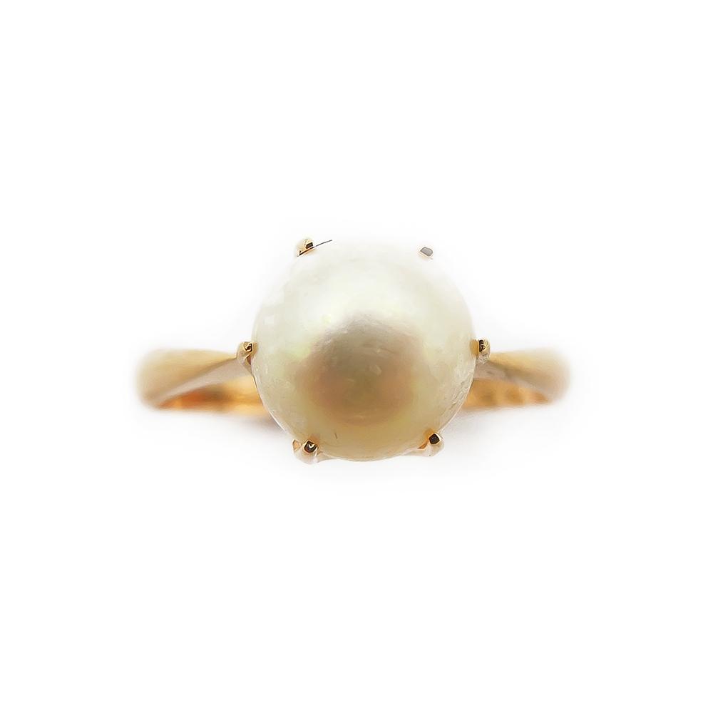 Kultainen helmisormus 18mm #2