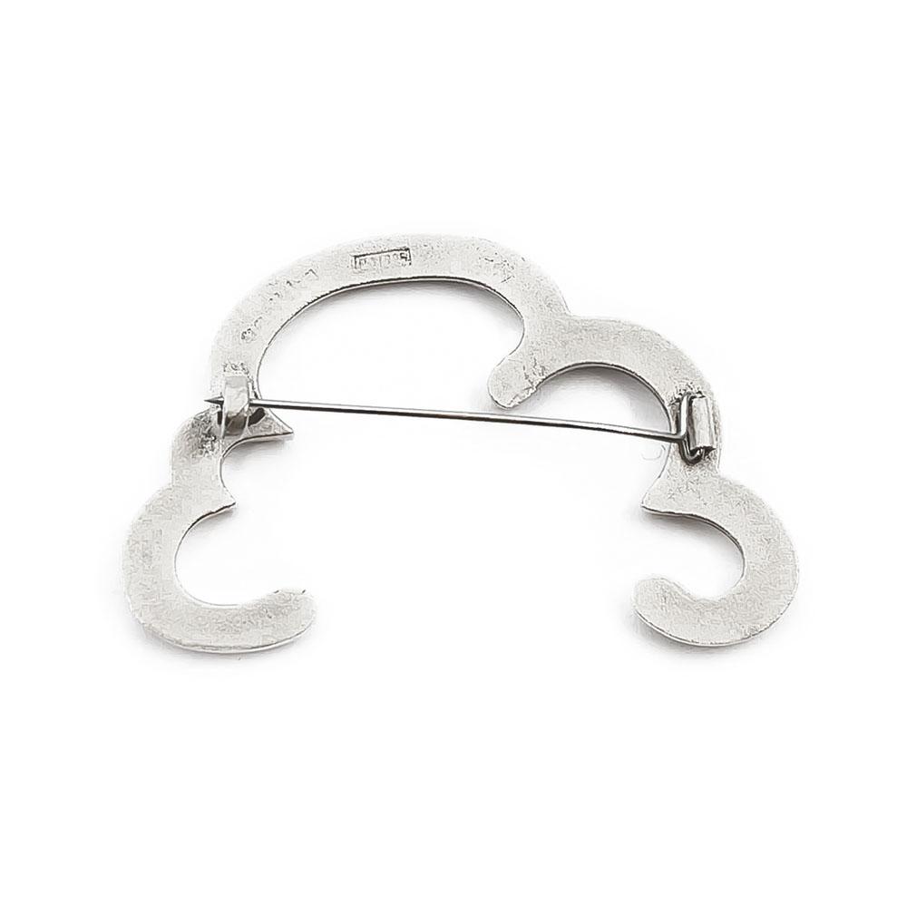 Pilvenreunus hopeinen rintaneula #1