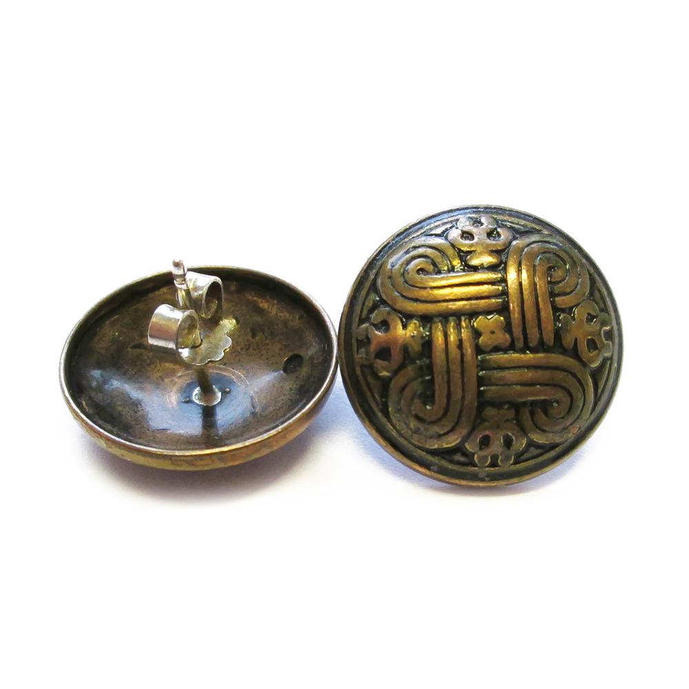 Kalevala Koru Hannun vaakuna korvakorut tapilla, pronssi #2