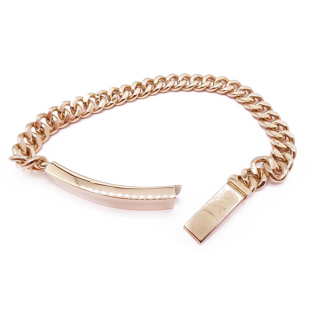 Kultainen panssariranneketju laatalla umpi v.-97 21cm #2